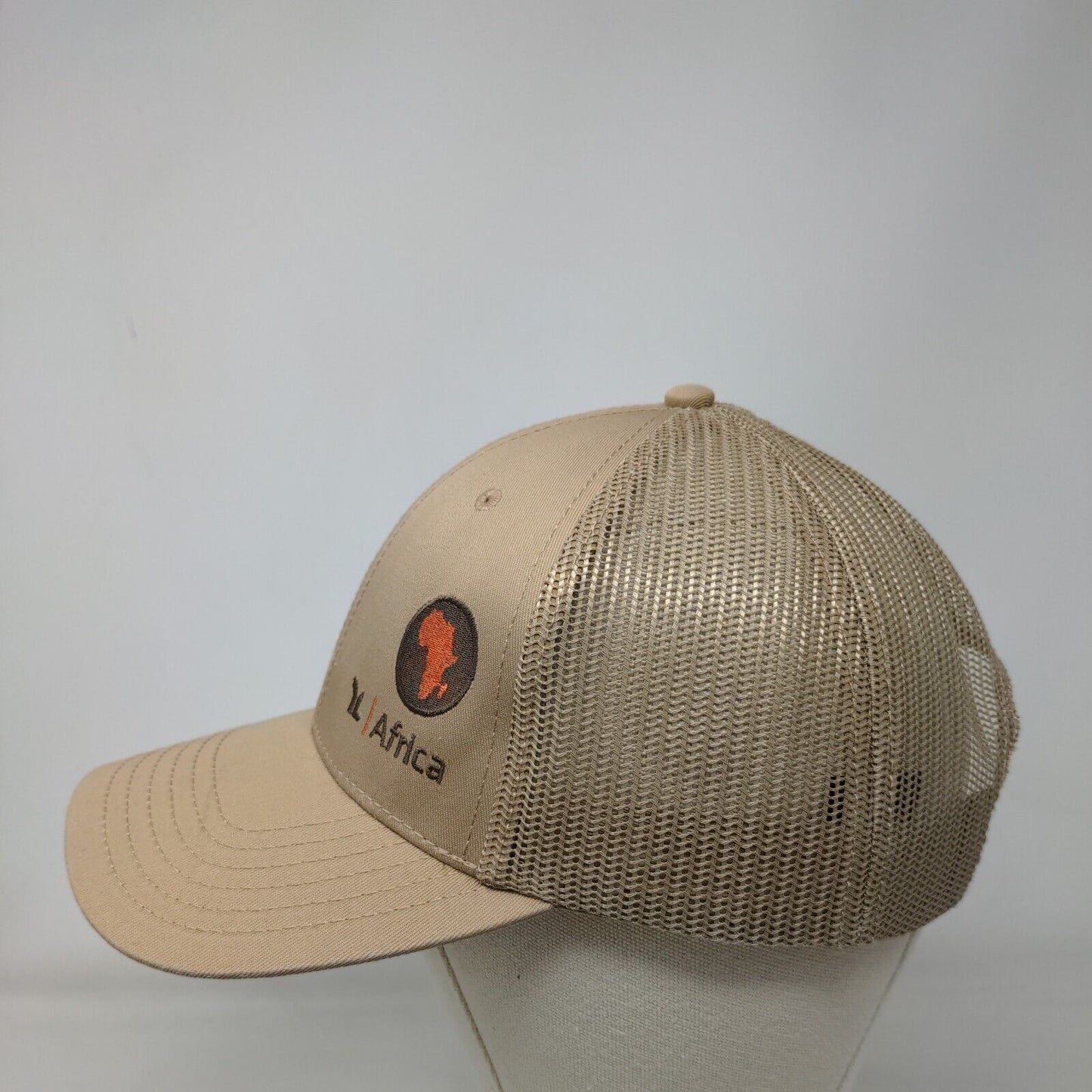 Africa Snapback Trucker Hat Tan OSFM Adjustable Embroidered Mesh Back Otto