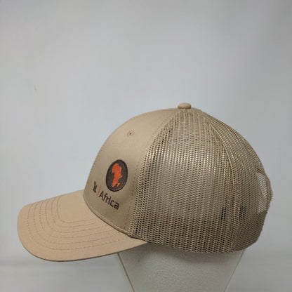 Africa Snapback Trucker Hat Tan OSFM Adjustable Embroidered Mesh Back Otto