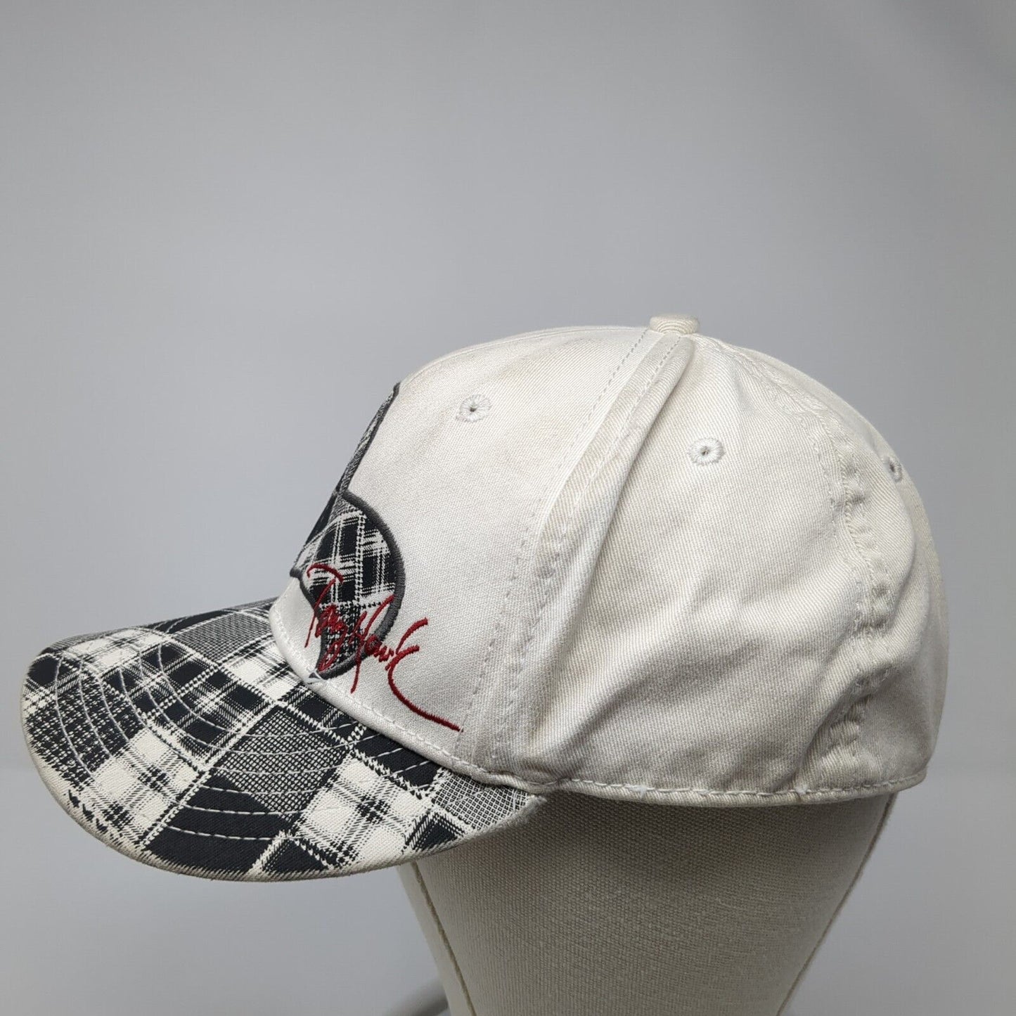 Tony Hawk Fitted Hat White L/XL Embroidered Stretch A-Flex 6 Panel