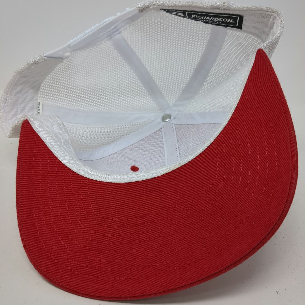 Richardson Trucker Hat Red One Size Merchants Metals Mesh Snapback Fencing Logo