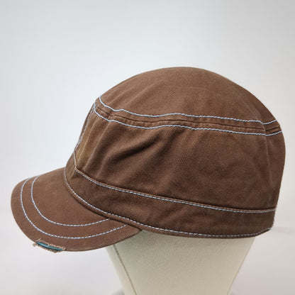 Cactus Ropes Army Cap Brown One Size Strapback Contrast Stitching Side Patch Hat
