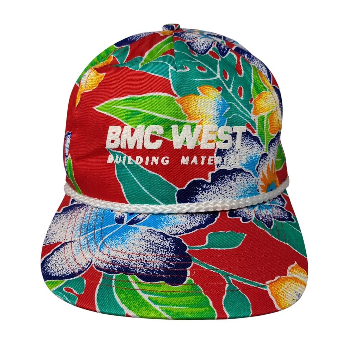 BMC West Building Materials Snapback Hat Multicolor OS Adjustable Floral Rope