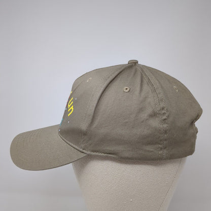 CanCun 2015 Snapback Hat Tan One Size Adjustable Rhinestone 6 Panel Cobra