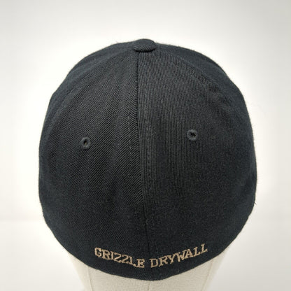 Grizzle Drywall Fitted Hat Black S-M Embroidered Solid Flexfit Yupoong