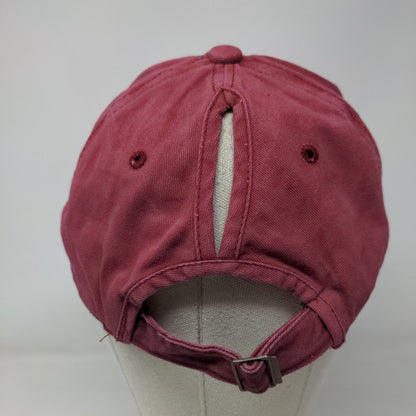 Unbranded Slideback Hat Ponytail Red One Size Adjustable Solid Blank