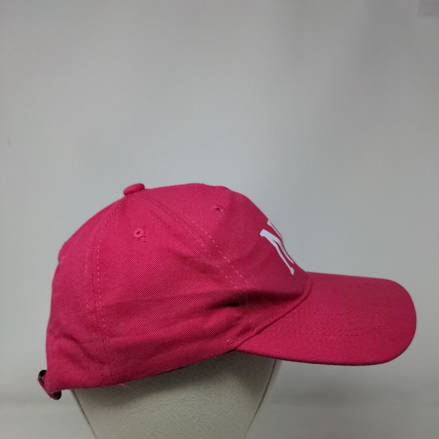 NY Slideback Hat Pink One Size Adjustable Lightweight Vented Holes 6 Panels