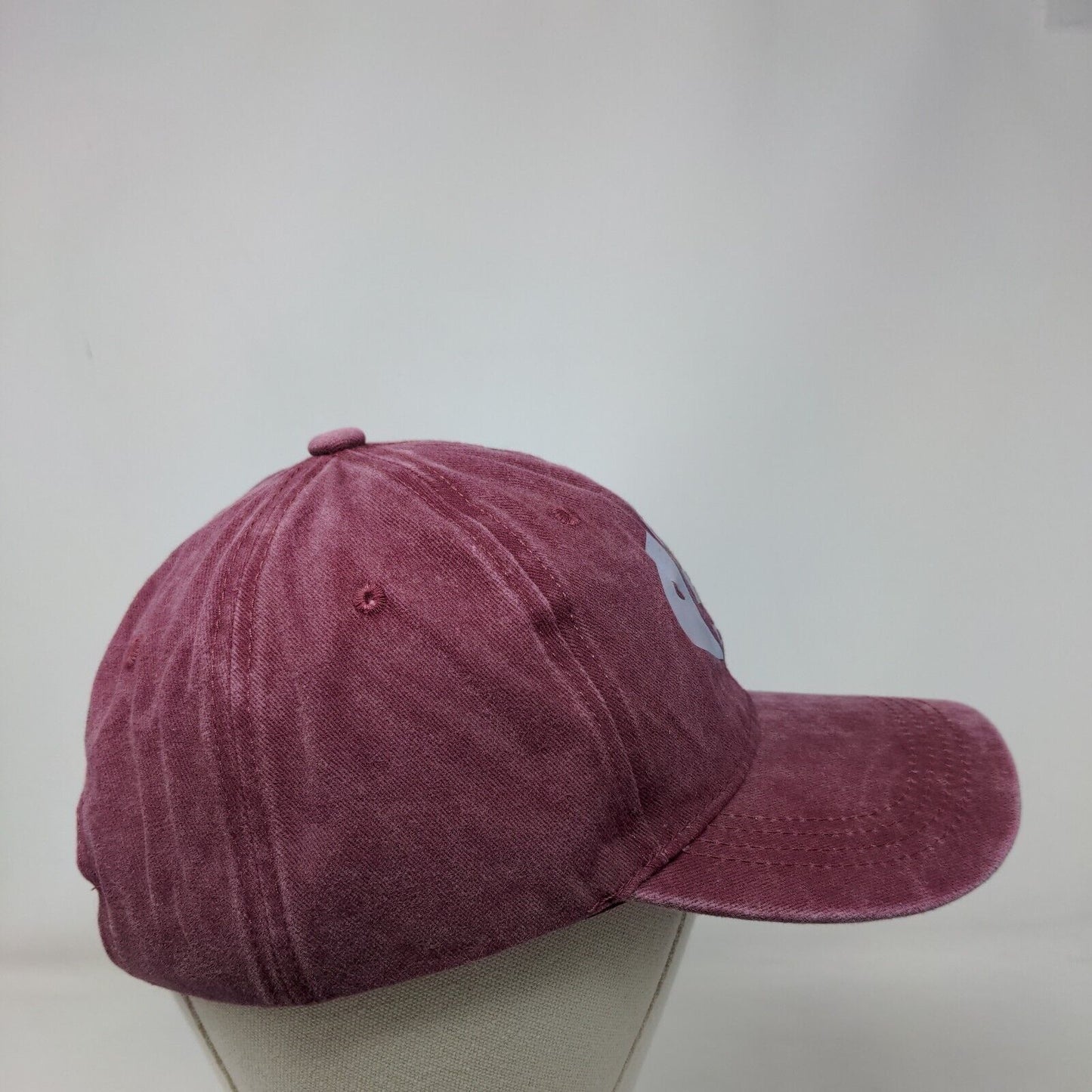 Here Fishy Fishy Slideback Hat Red One Size Adjustable Solid 6 Panel