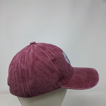 Here Fishy Fishy Slideback Hat Red One Size Adjustable Solid 6 Panel