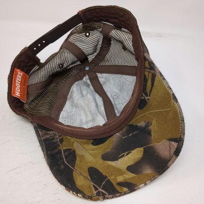 Hooters Trucker Hat Brown Orange One Size Camo Snapback Mesh Owl Letter H
