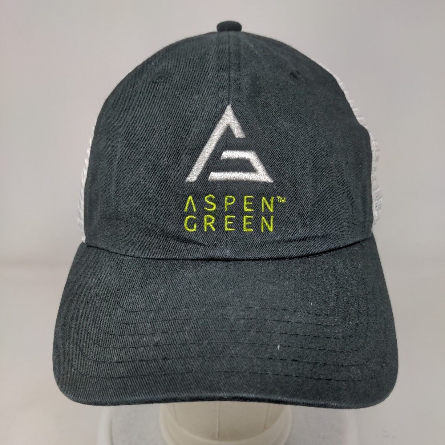 Aspen Green Strapback Trucker Hat Greenish-Black One Size Adjustable Mesh Back