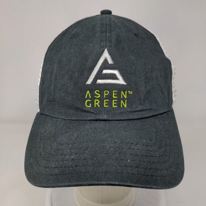 Aspen Green Strapback Trucker Hat Greenish-Black One Size Adjustable Mesh Back