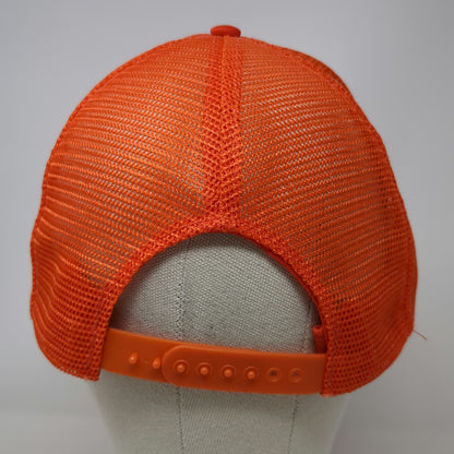 Aetna Pension Team Trucker Hat Orange L Mesh Back Snapback Polyester Cap