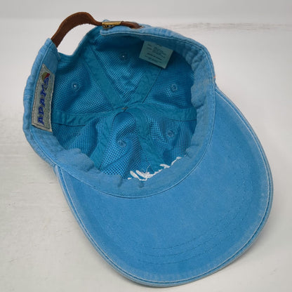 Adams Baseball Cap Blue OSFM Nashville Embroidery Leather Slideback Strap Hat