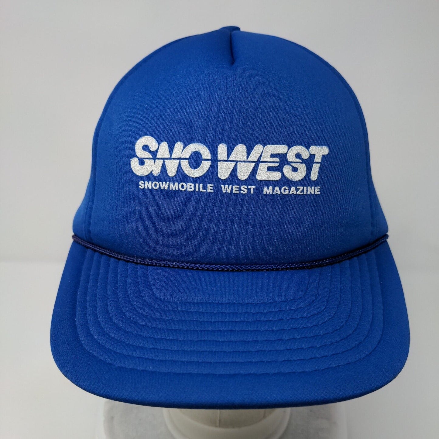 Sno West Snowmobile West Magazine Snapback Hat Blue OSFA Adjustable Rope