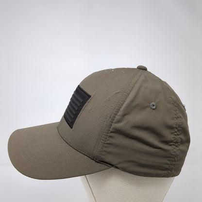 Fox Head Flag Fitted Hat Brown Small/Medium Solid 6 Panel Outdoor