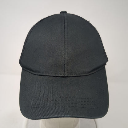 C.C Exclusives Ponytail Trucker Hat Black One Size Adjustable Mesh Back Blank
