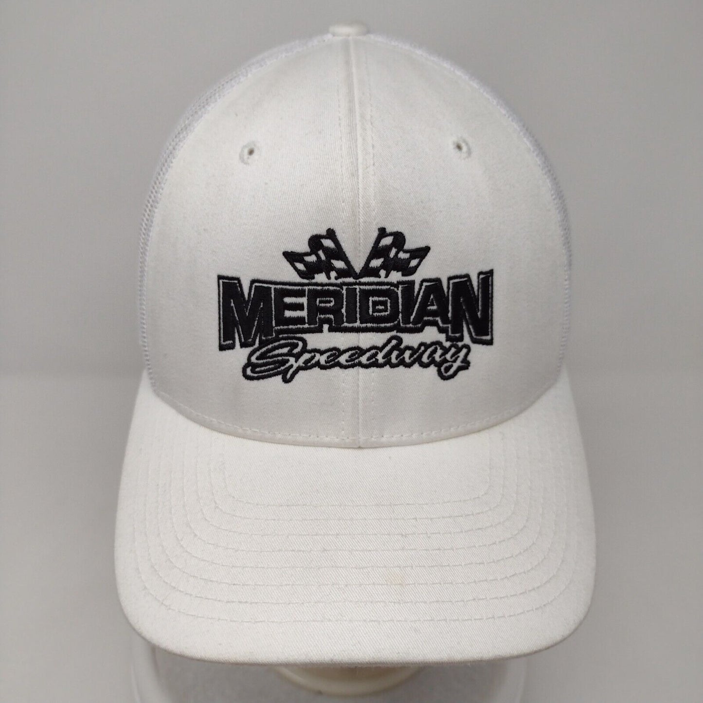 Meridian Speedway Snapback Trucker Hat White OS Adjustable Mesh Back Richardson