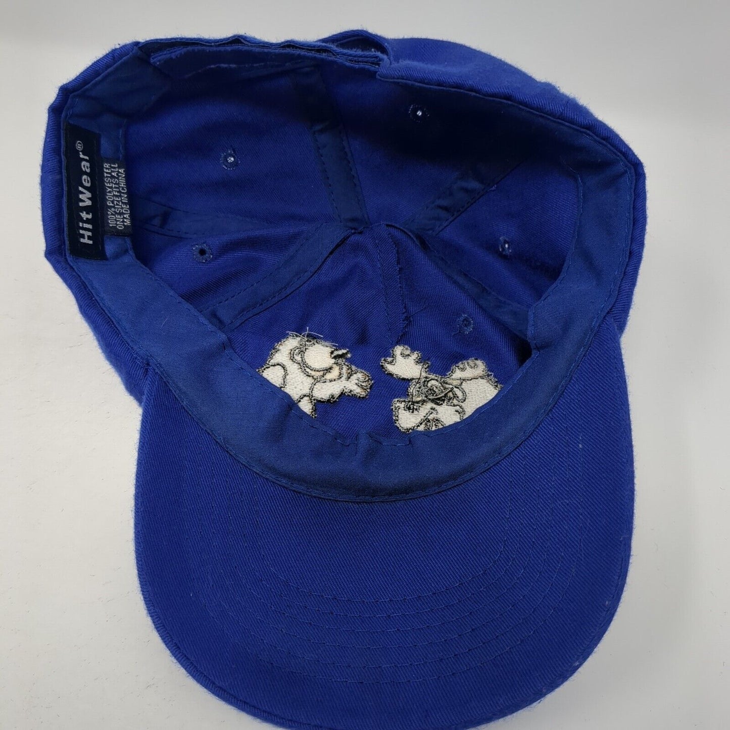 Hit Wear Strapback Hat Blue One Size Adjustable Embroidered 6 Panel Polyester
