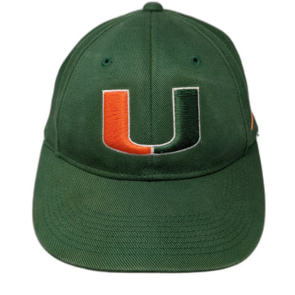 Miami Hurricanes NCAA Nike Baseball Cap Green One Size Swoosh Flex Stretch Hat