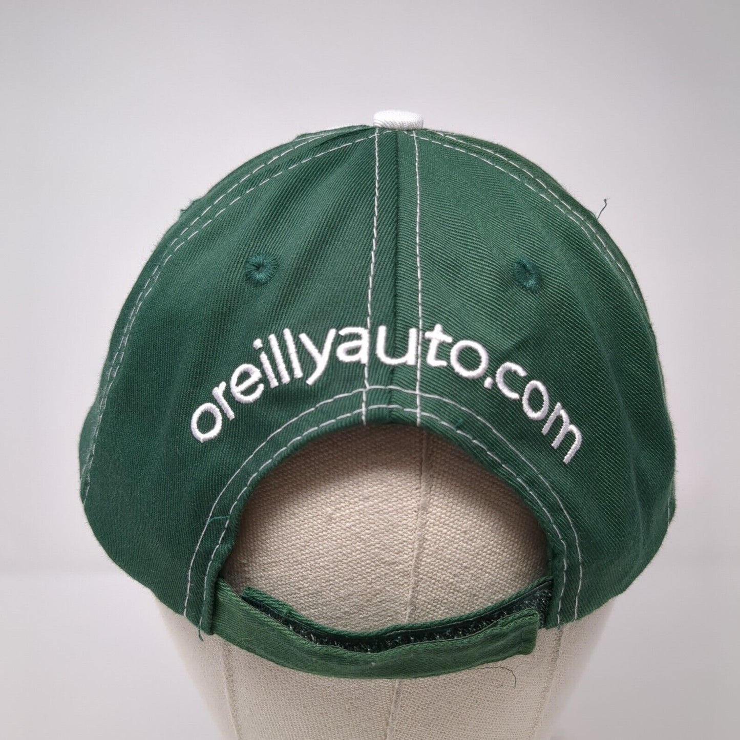 O'Reilly Auto Parts Strapback Hat Green OSFA Embroidered Colorblock
