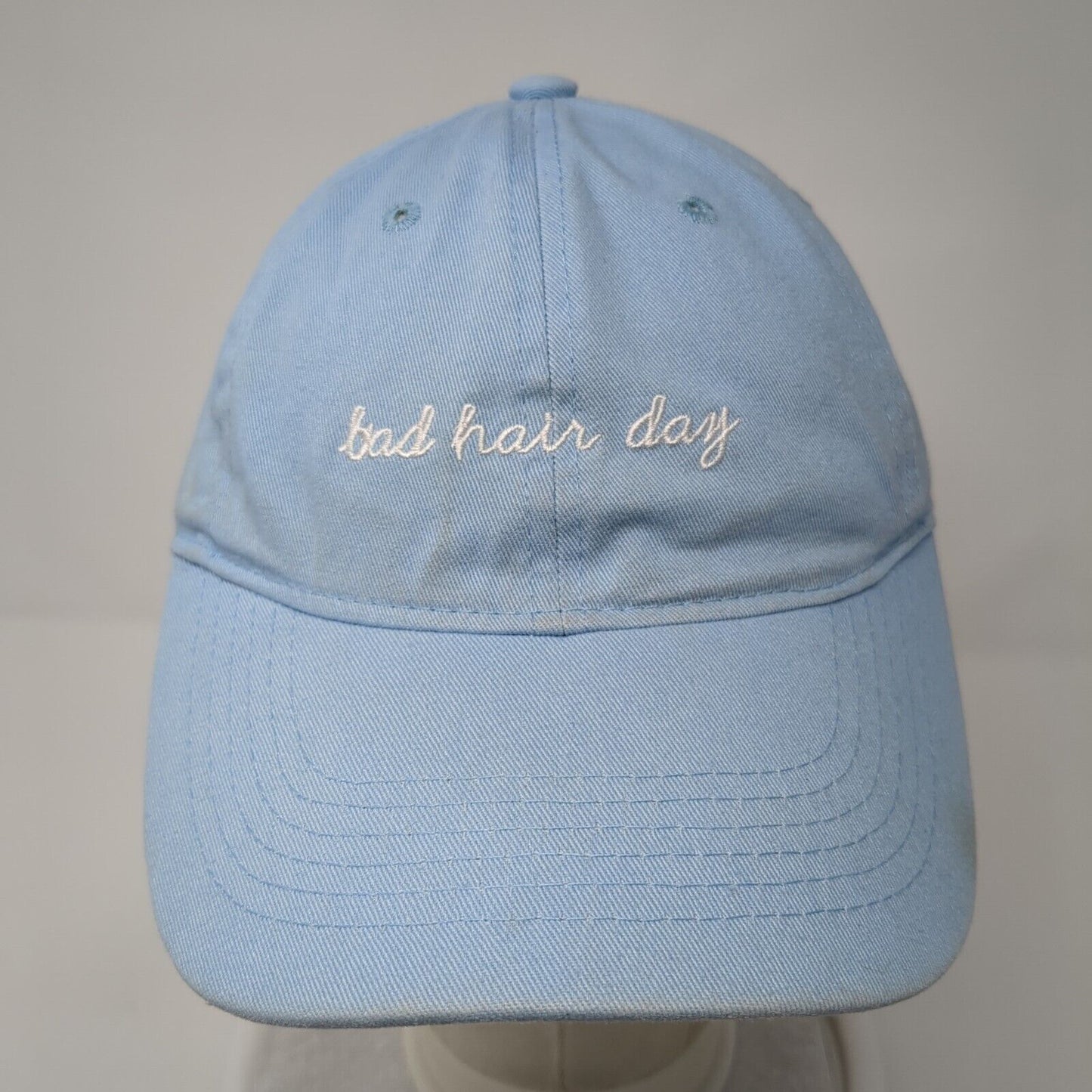 Bad Hair Day Slideback Hat Blue One Size Adjustable Embroidered 6 Panel