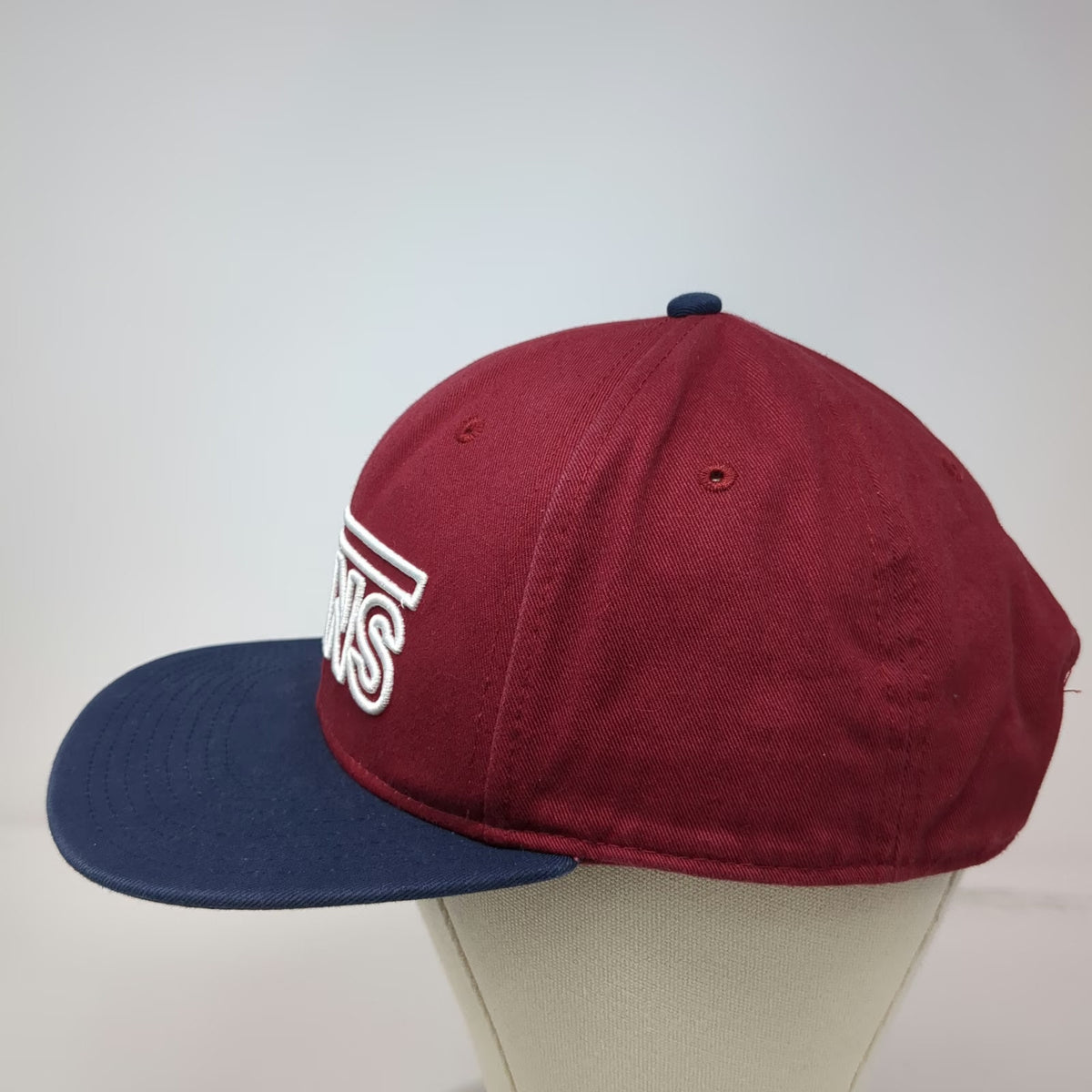 Vans Snapback Red Blue One Size Structured Flat Brim Logo Embroidered Skate Hat