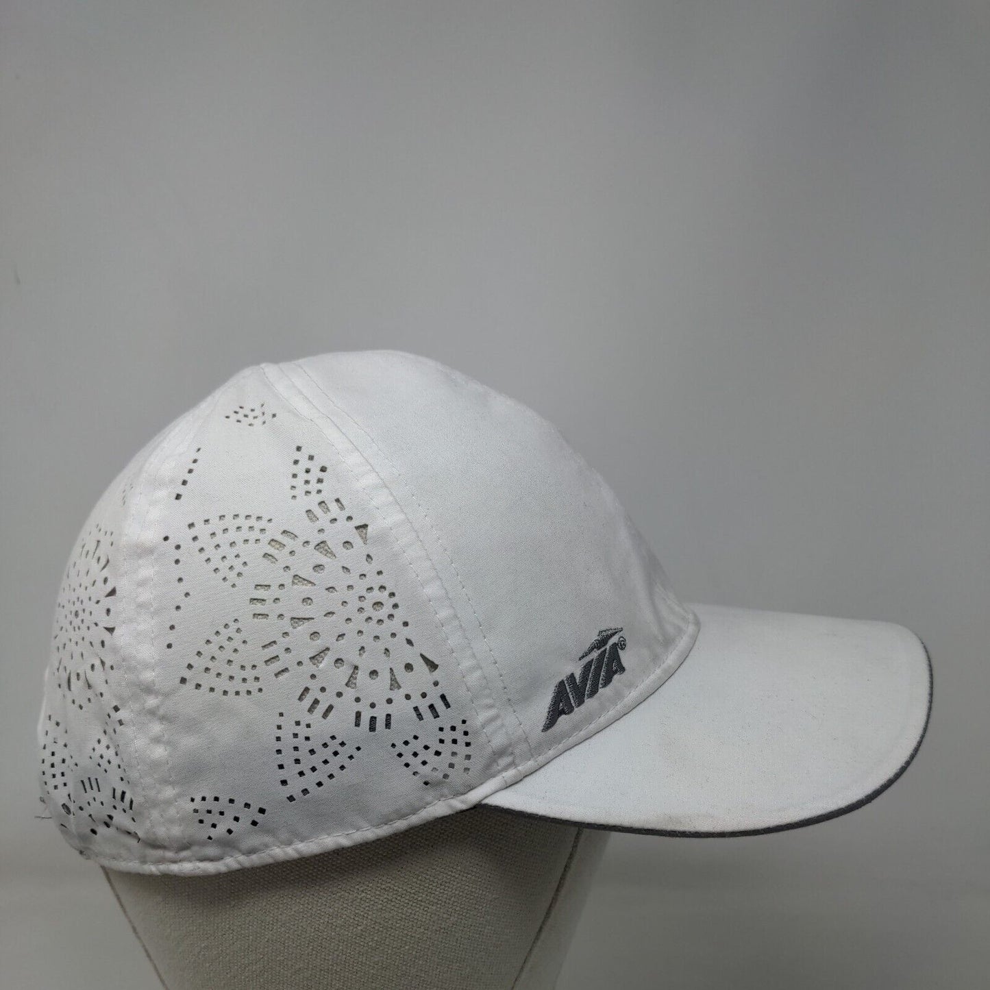 Avia Strapback Hat White OSFM Adjustable Embroidered Breathable 6 Panel