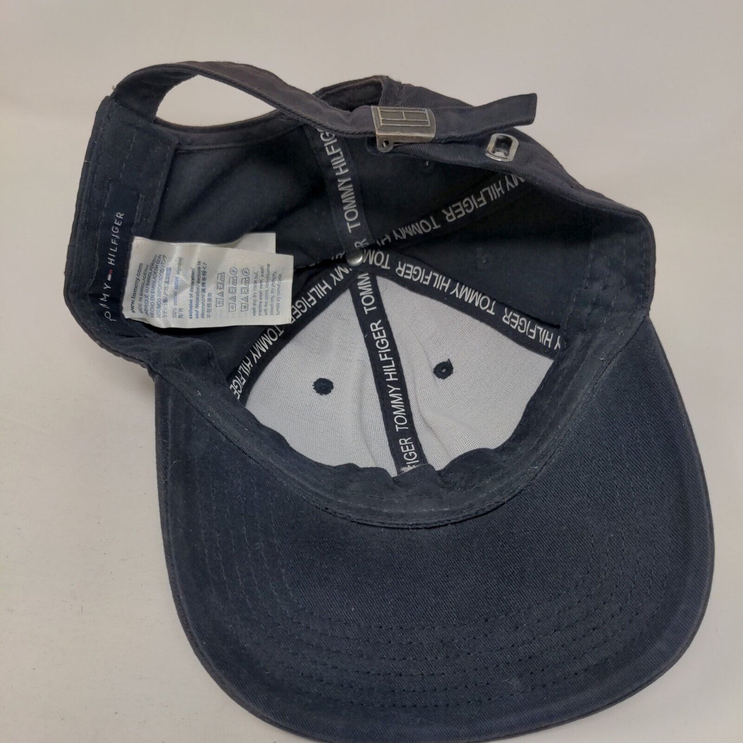 Tommy Hilfiger Slideback Hat Blue One Size Embroidered Adjustable 6 Panel