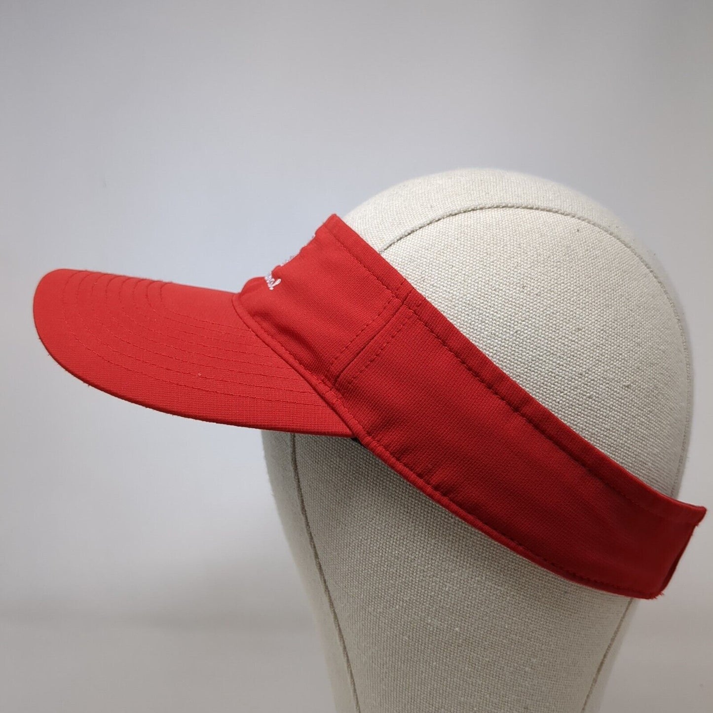 RJS Invitational Strapback Sun Visor Hat Red One Size Solid Richardson