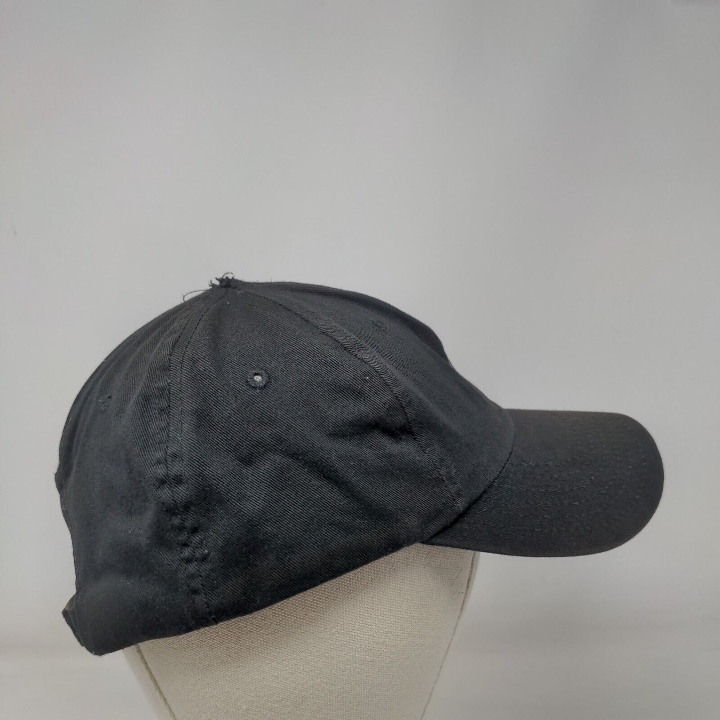 BAE Slideback Hat Black One Size Adjustable Embroidered Vented Holes 6 Panel