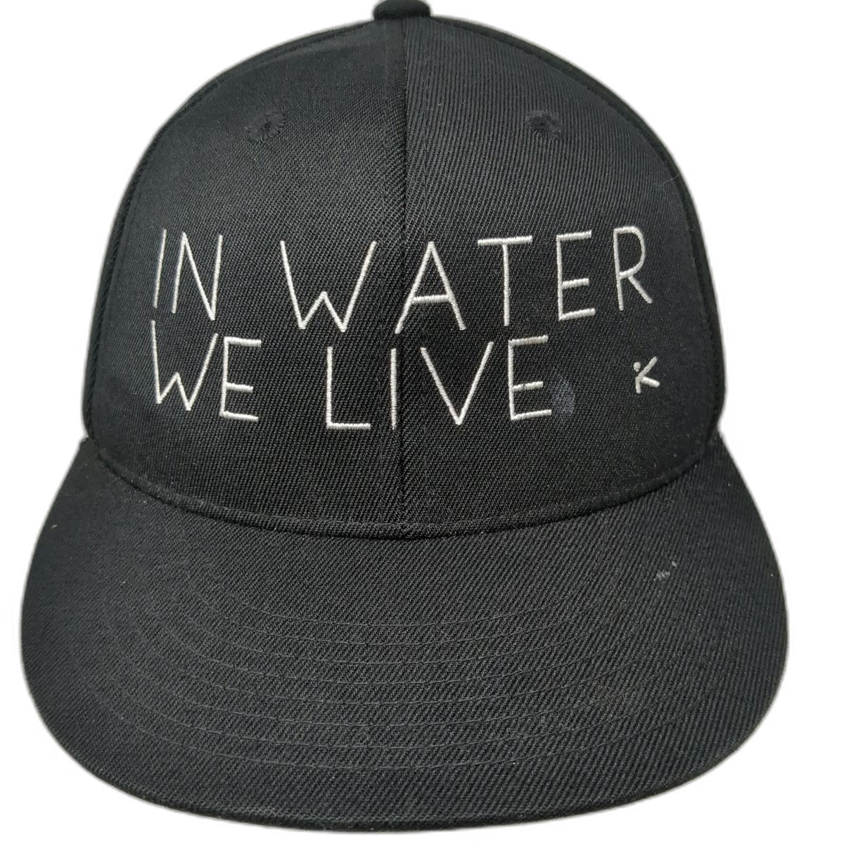 Flexfit Baseball Cap Black 7 1/4 In Water We Live HKD Hooked Isaac Long Hat