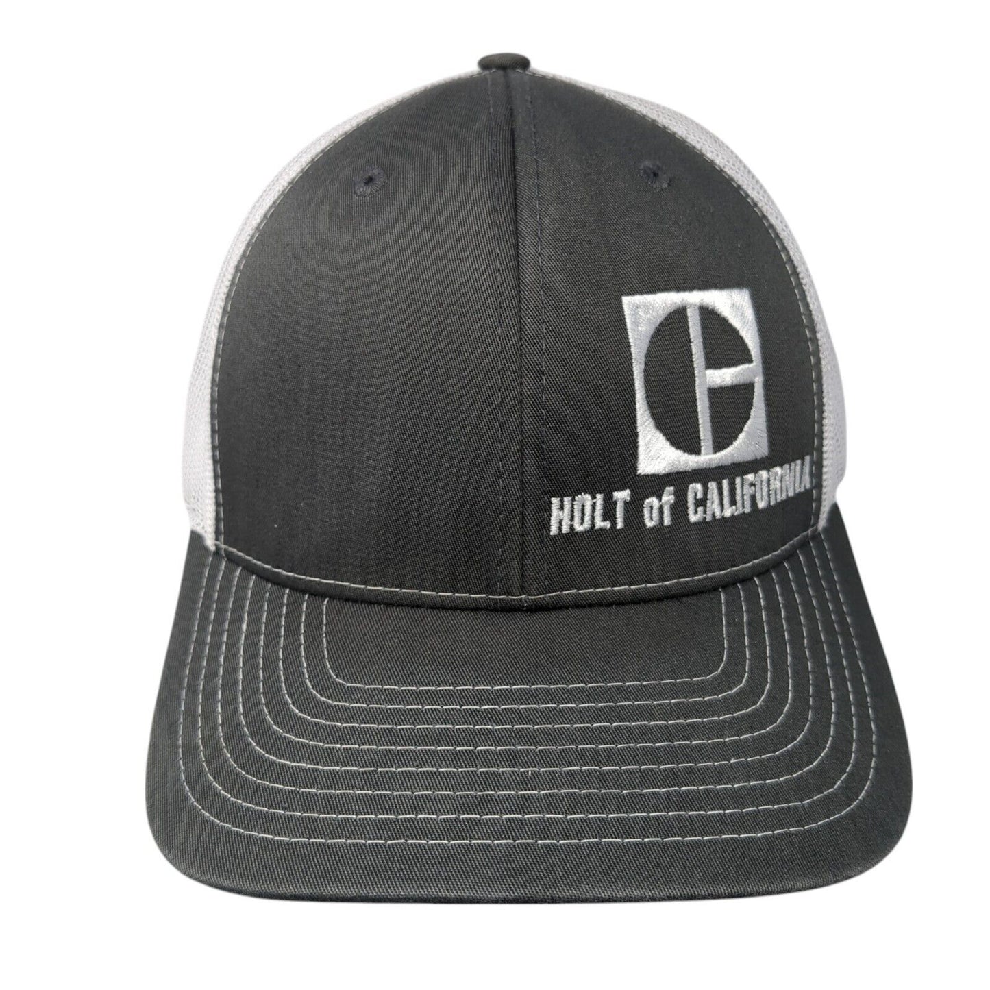 Holt of California Snapback Trucker Hat Gray OS Adjustable Mesh Back Richardson