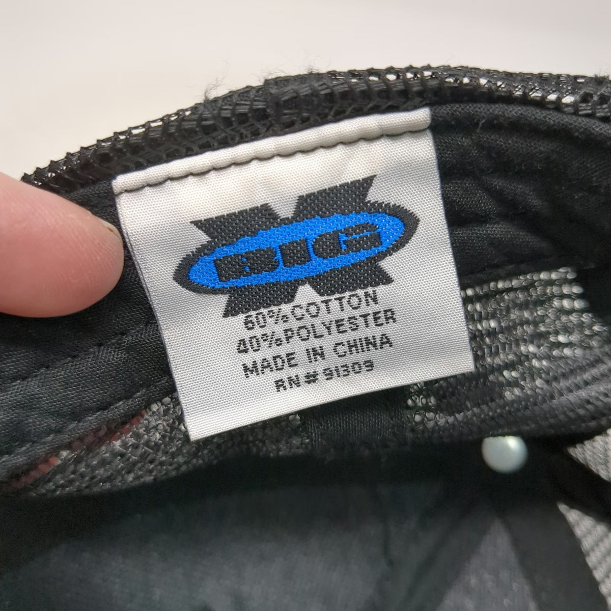 K-BIG Trucker Hat Black Blue One Size J Morgan Salon Company Mesh Snapback Logo