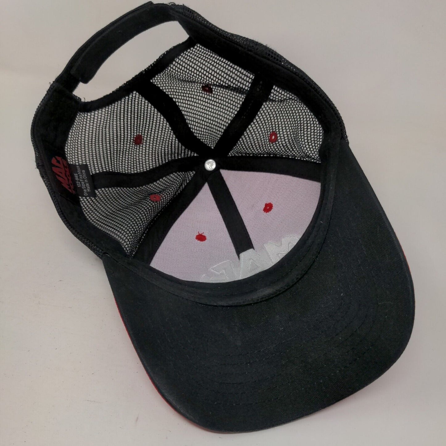 MAC Tools Men's Strapback Mesh Back Trucker Hat Red Black OSFM Embroidered Logo