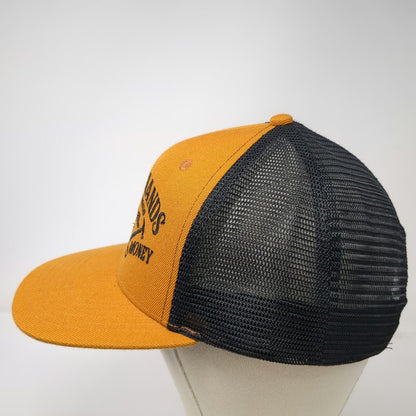 Troll Co Trucker Hat Brown One Size Dirty Hands Clean Money Mesh Back Flat Brim