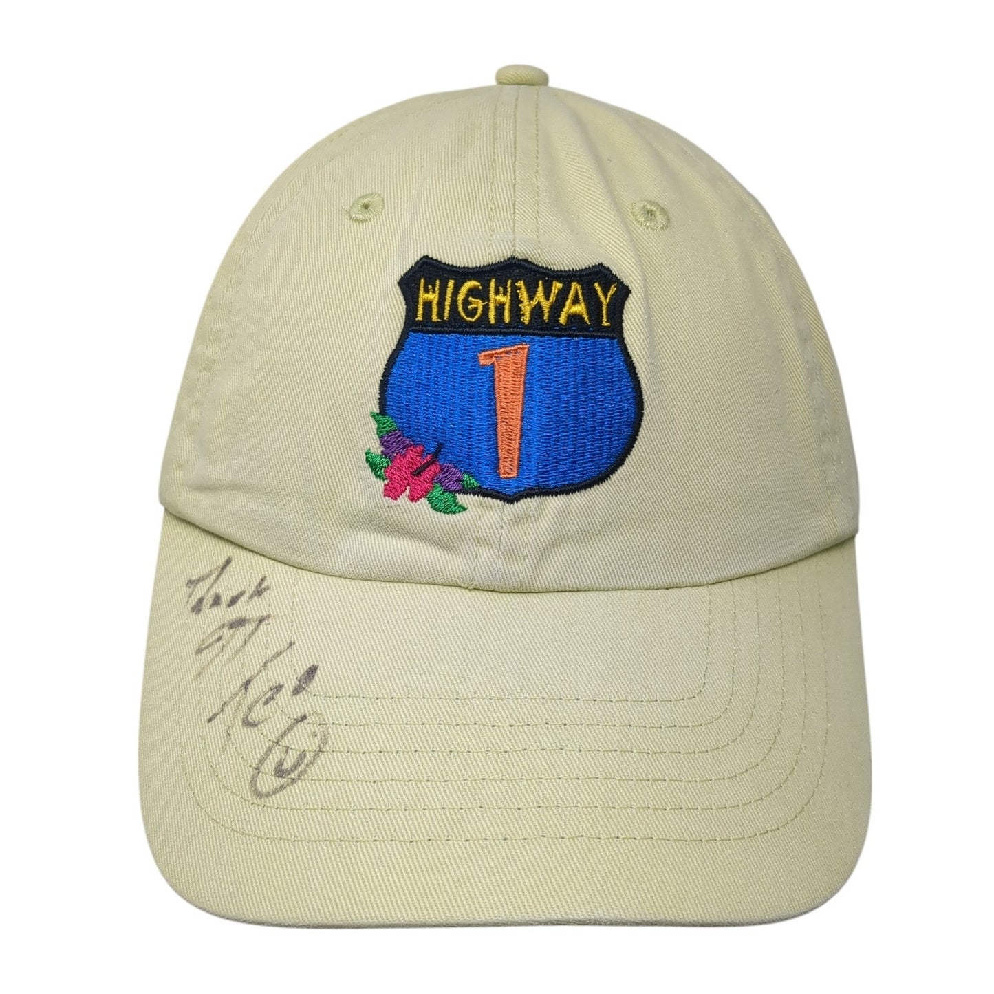 Highway 1 Slideback Hat Green One Size Adjustable Embroidered KC Caps