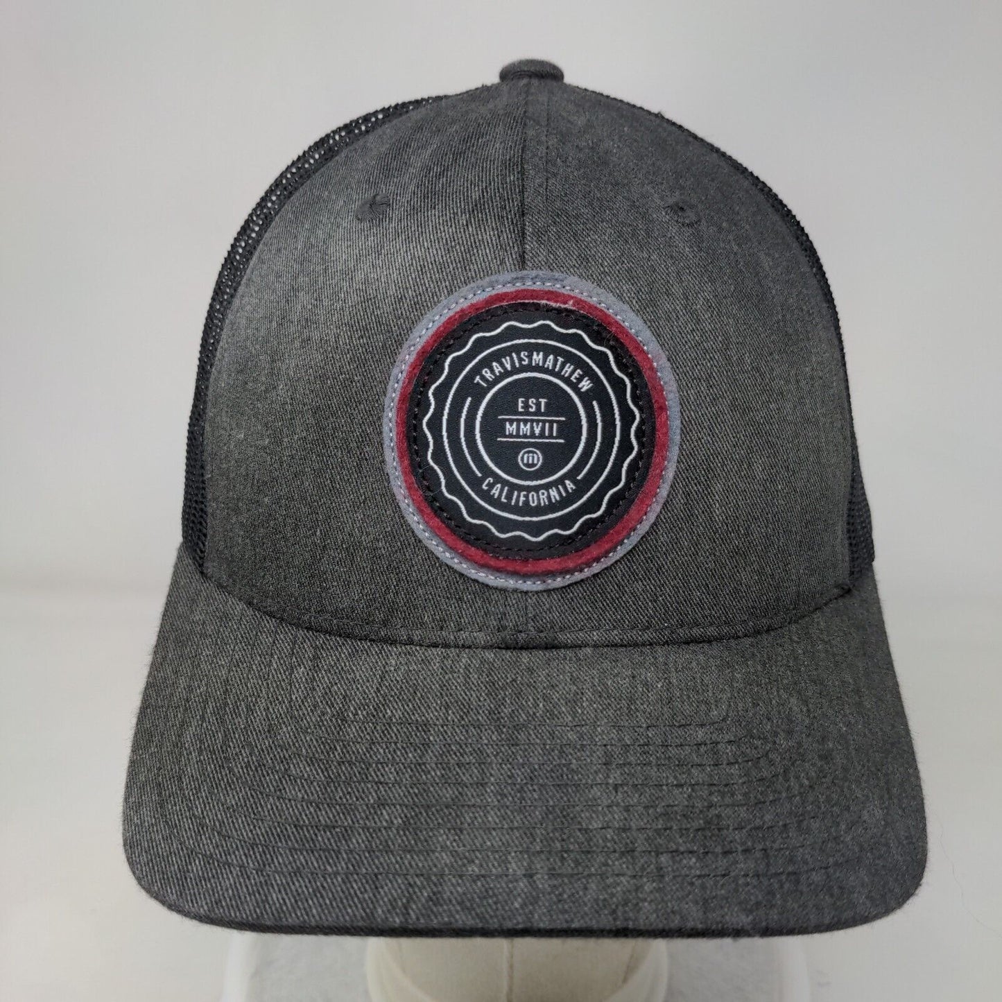 Travis Matthew California Est MMVII Trucker Hat Gray OS Adjustable Mesh Back