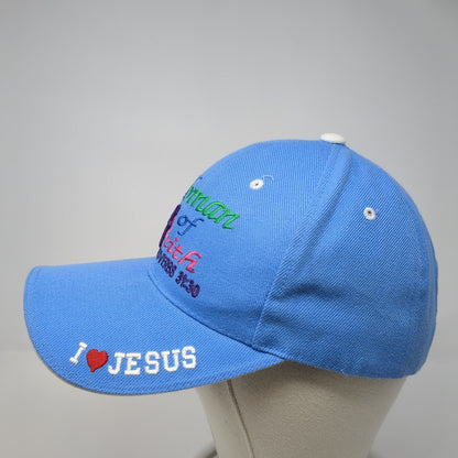 Woman Of Faith Proverbs 31:30 I❤️Jesus Strapback Hat Blue OS Adjustable Hosanna