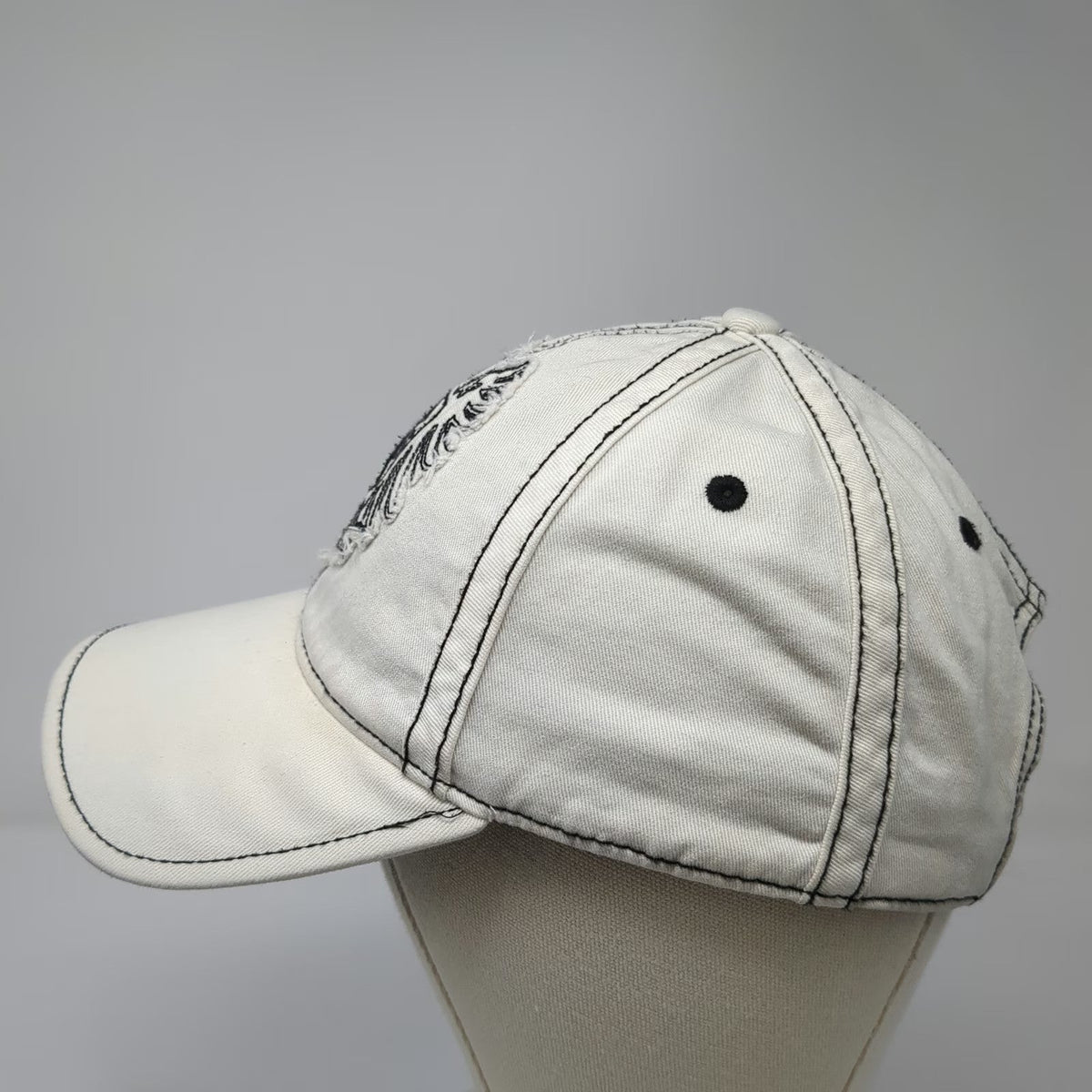 Express Baseball Cap White One Size Heraldic Lion Crest Contrast Stitch Hat