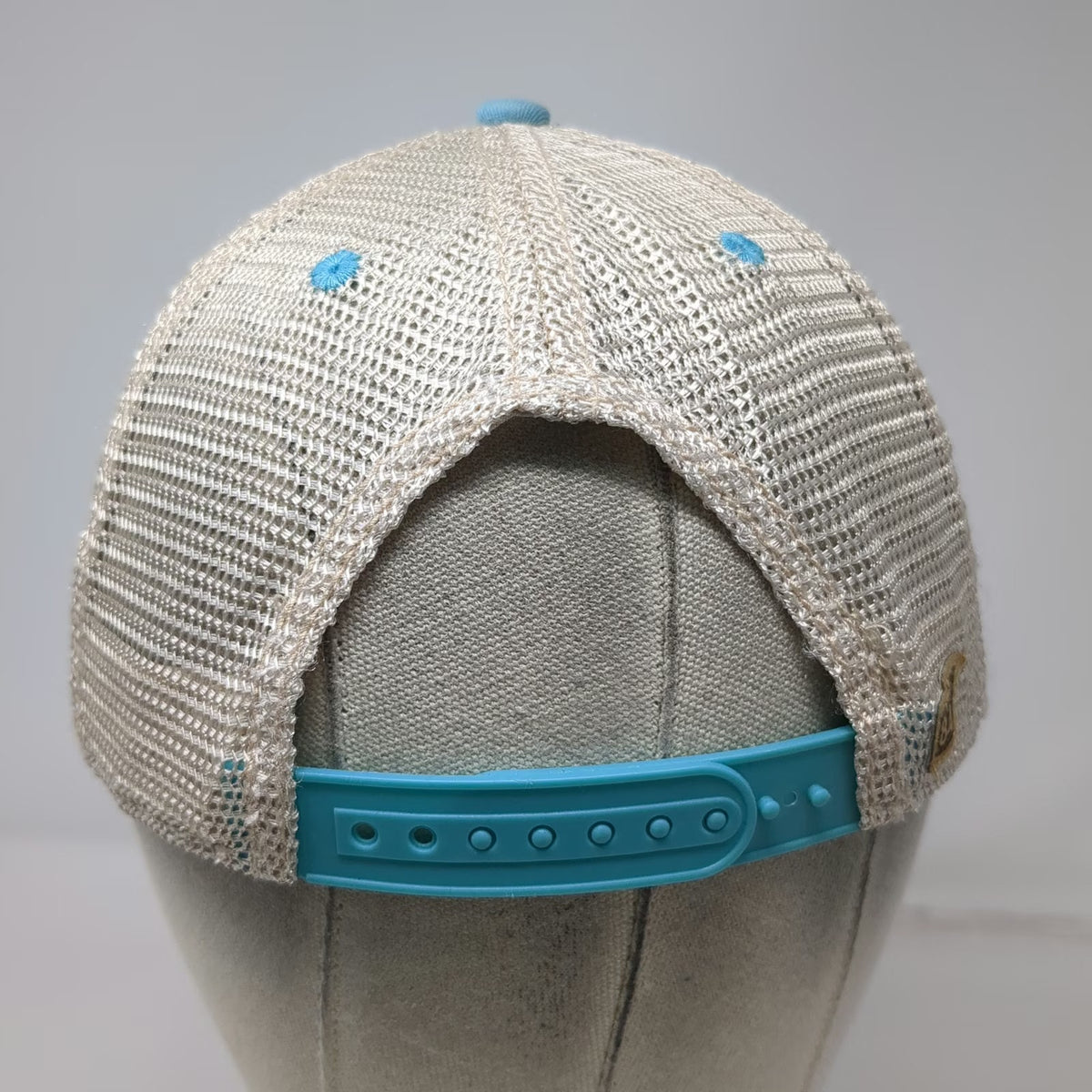 Blue 84 Trucker Hat Beige One Size Key West Palm Tree Patch Mesh Back Snapback