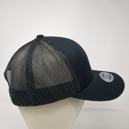 Yupoong Trucker Hat Black One Size Snapback Mesh Back Peak JCB Logo Structured