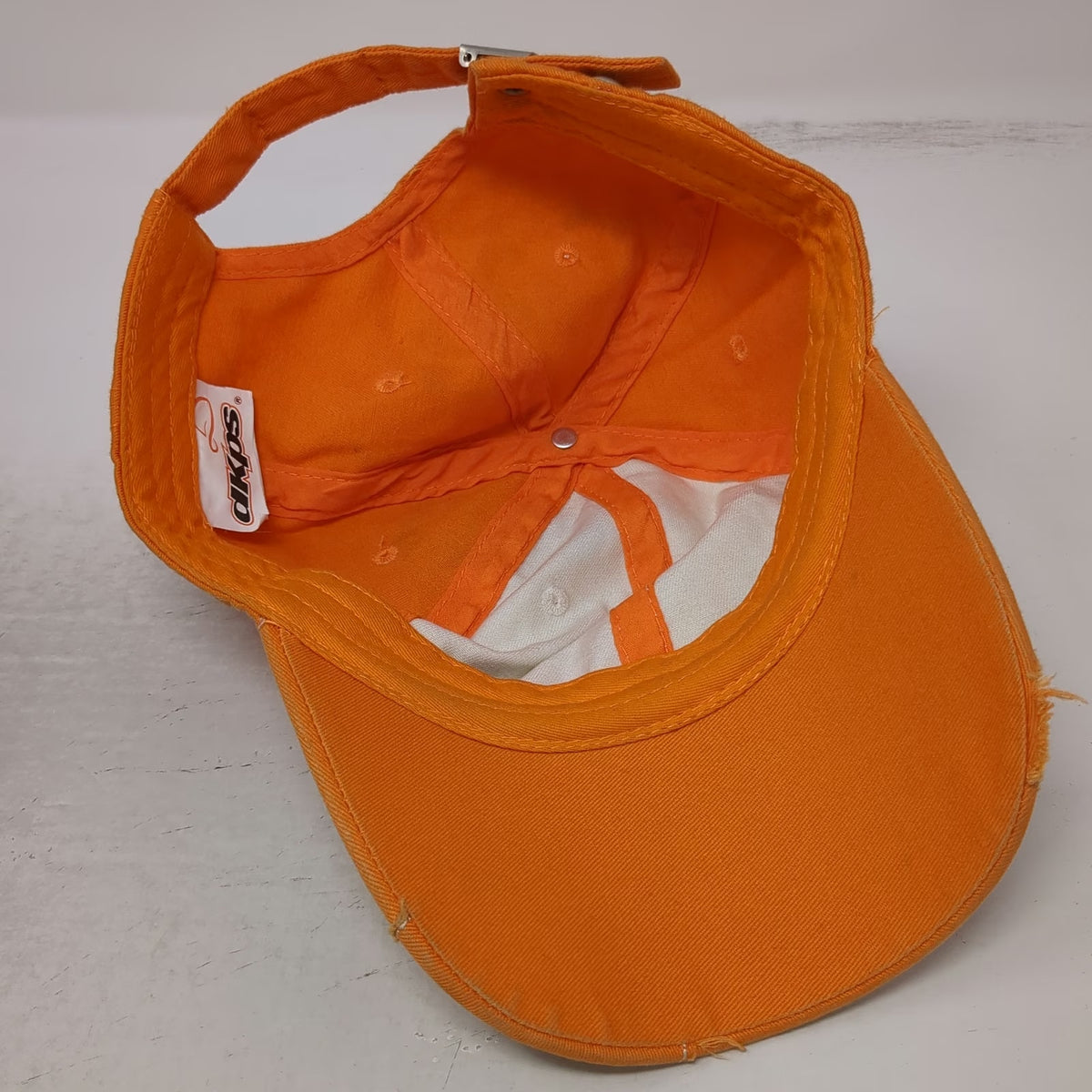 dkps Cabo San Lucas Orange Baseball Cap One Size Hat Skull Frayed Studded Mexico