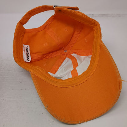 dkps Cabo San Lucas Orange Baseball Cap One Size Hat Skull Frayed Studded Mexico