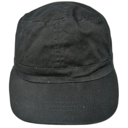 OP Army Cap Hat Black One Size Leopard Print Lining Side Grommets Cotton Flat