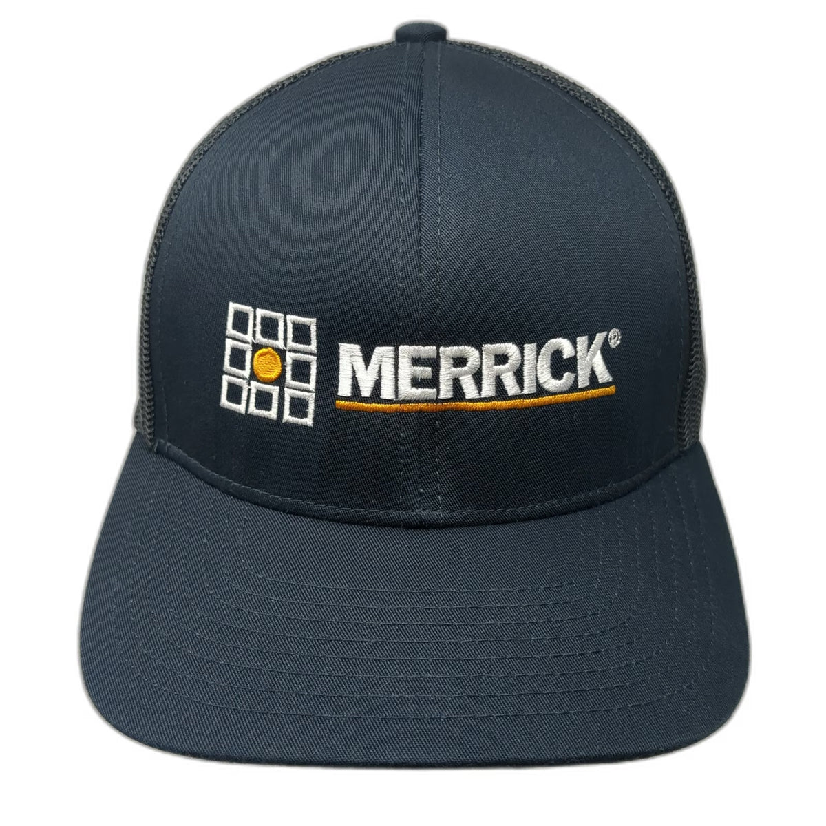 Pacific Headwear Trucker Hat Black One Size Snapback Mesh Merrick Logo Graphic