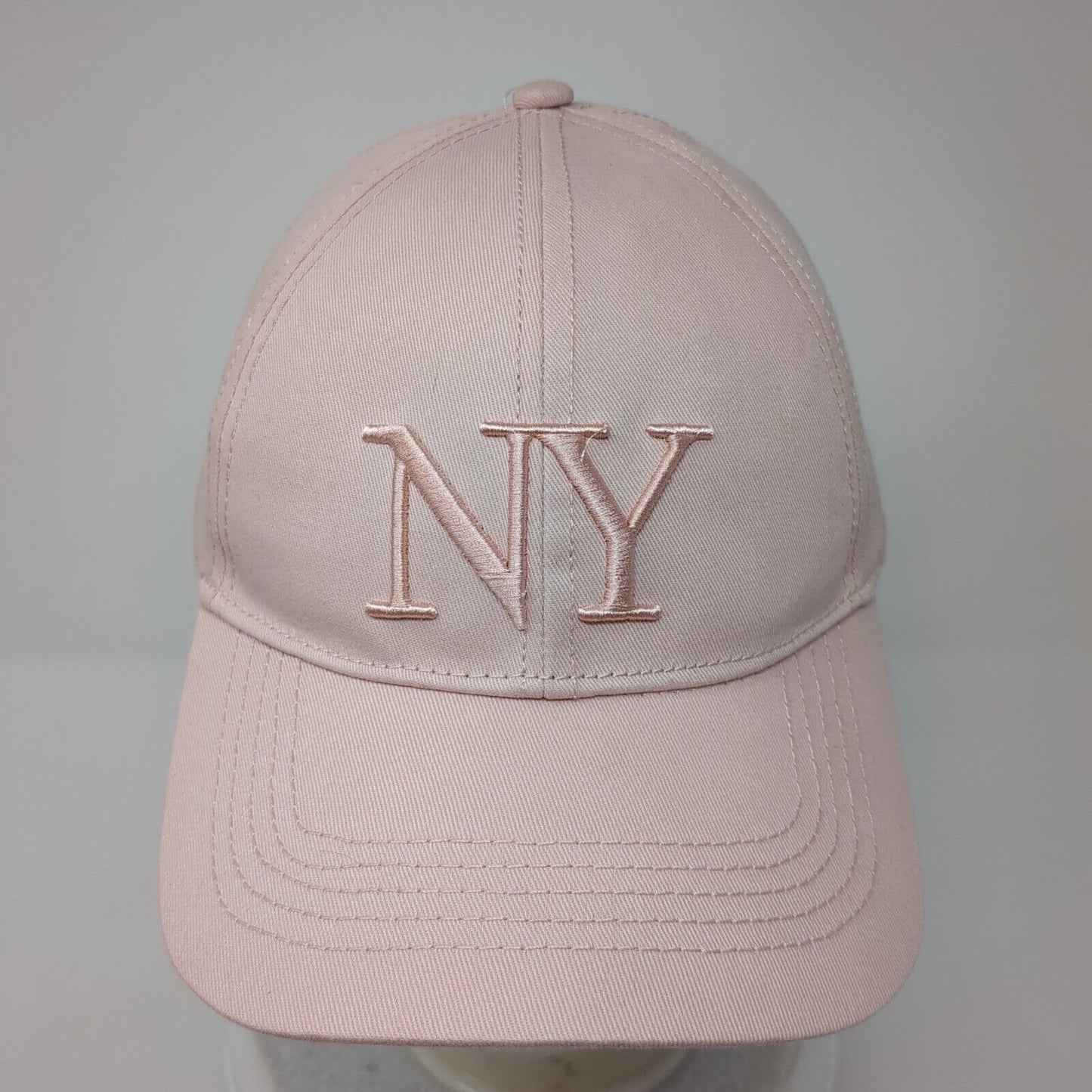 NY Slideback Hat Pink One Size Adjustable Embroidered 6 Panel Divided by H&M