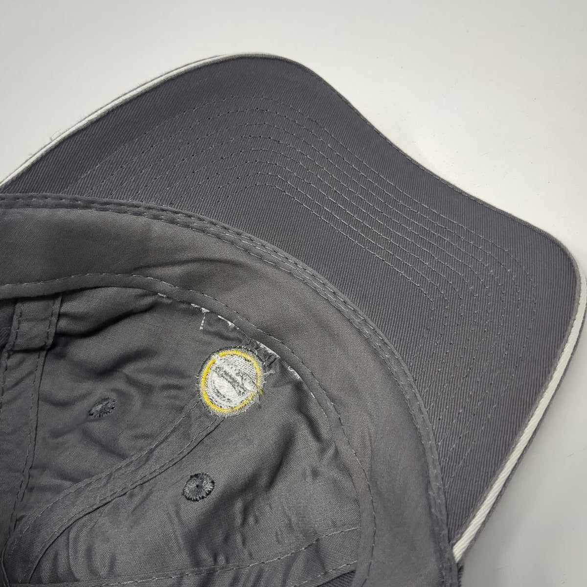 Port & Company White Cap Dow Gray Baseball Cap One Size Strapback Hat Dowsil