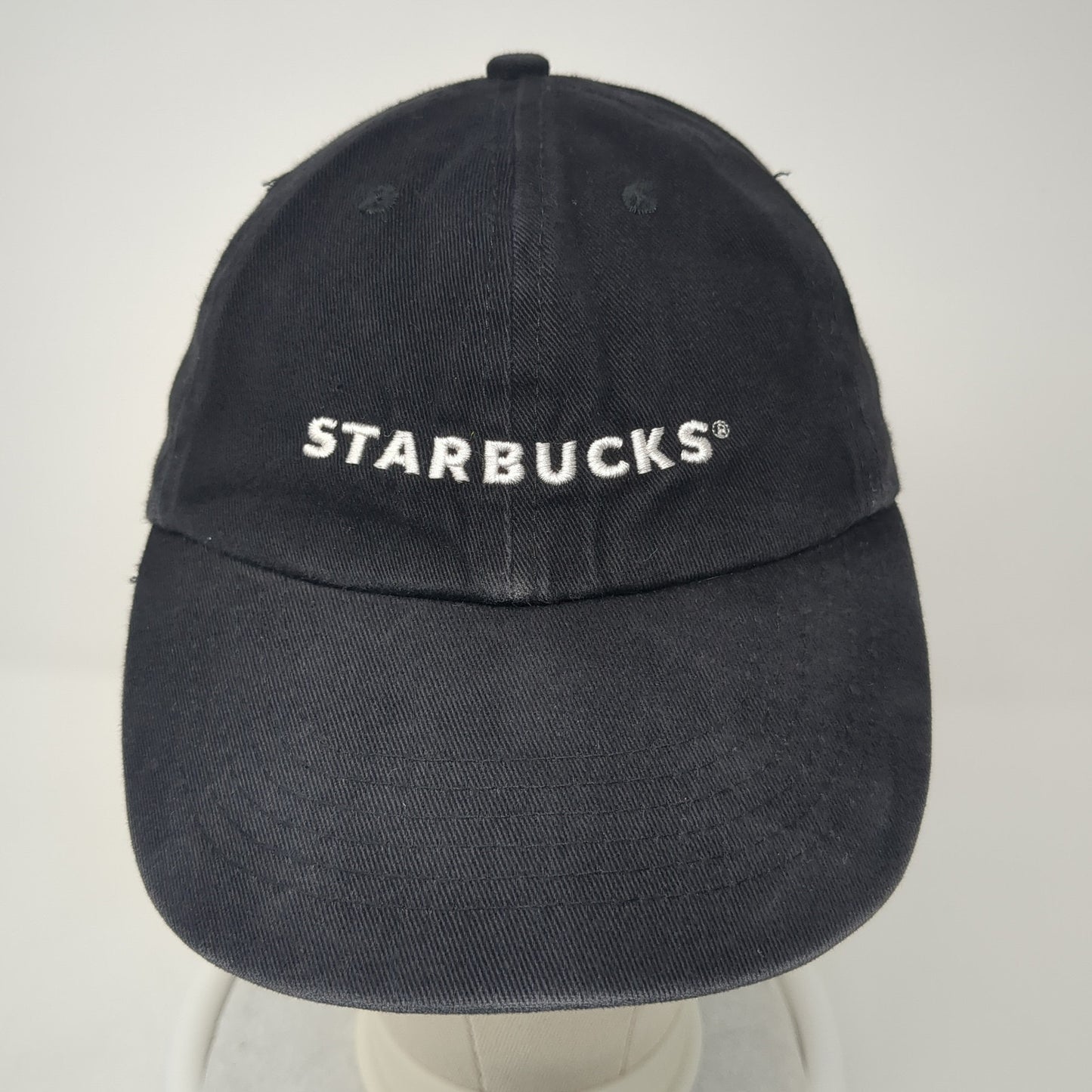Starbucks Spell Out Strapback Hat Black One Size Adjustable Embroidered