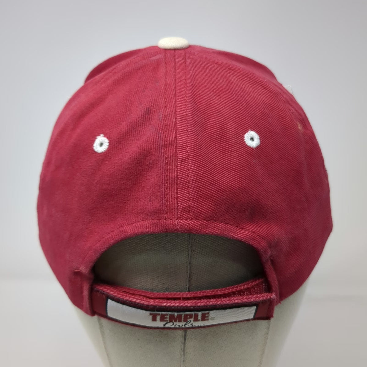 HMI Temple Owls NCAA Cap Red One Size Embroidered Strapback Cotton Logo Mascot
