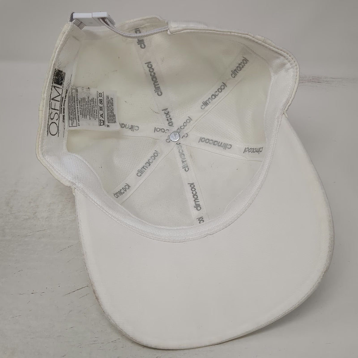 Adidas Baseball Cap White One Size Climacool Perforated 3-Stripe Strapback Hat